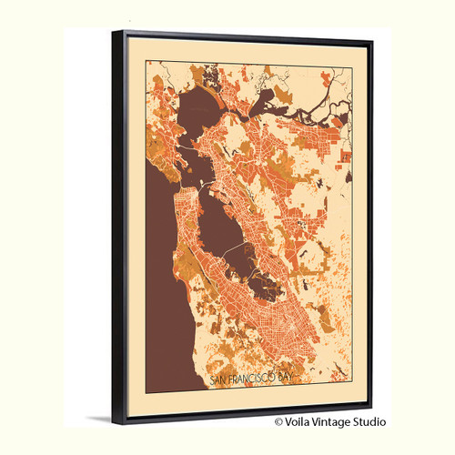 San Francisco Bay Area Decorative Art Map Canvas