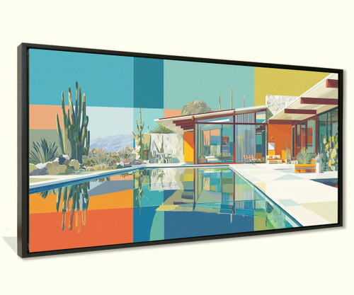 Mid century Modern house No4 numbered limited edition giclee on