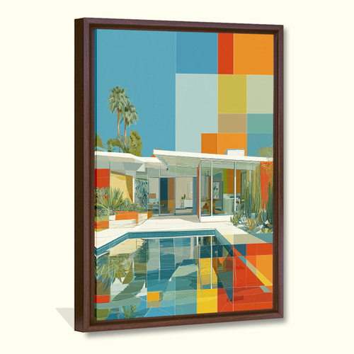  Mid century Modern house No4 numbered limited edition giclee on canvas 