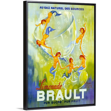 Lemonade Brault Girls Mermaid Siren Fruit Bubbles – Vintage Poster Repro By GREATVINTAGEPOSTERS