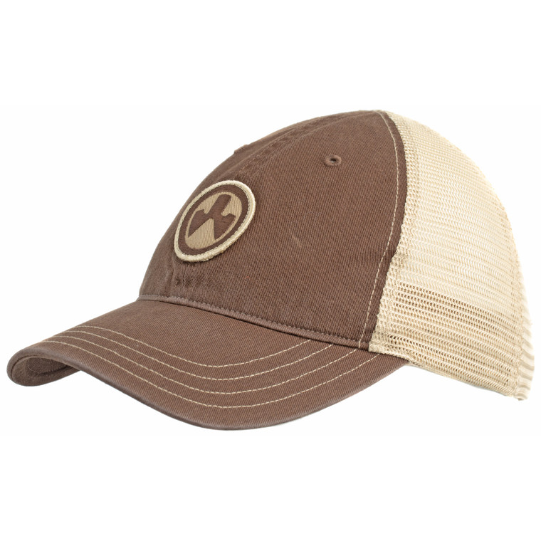 Magpul Industries Icon Patch Garment Washed Trucker Hat, Brown/Khaki, One Size Fits Most MAG1105-212