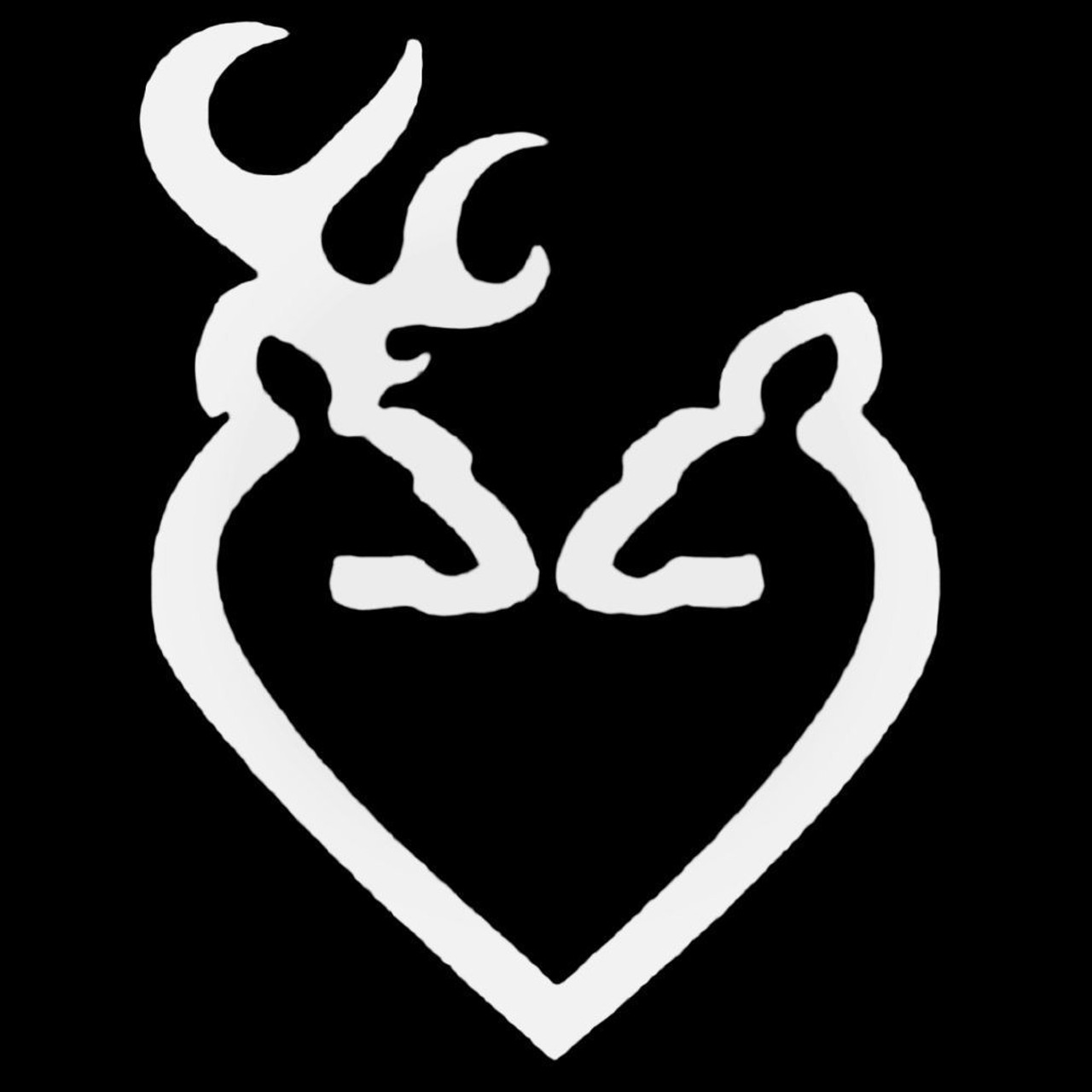 Browning Buck And Doe Heart Decal