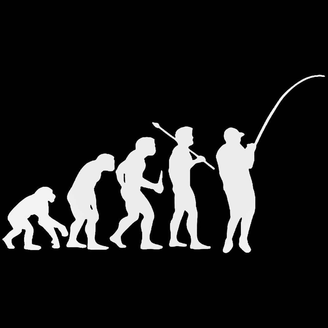 Evolution Of Fishing Fish Sticker