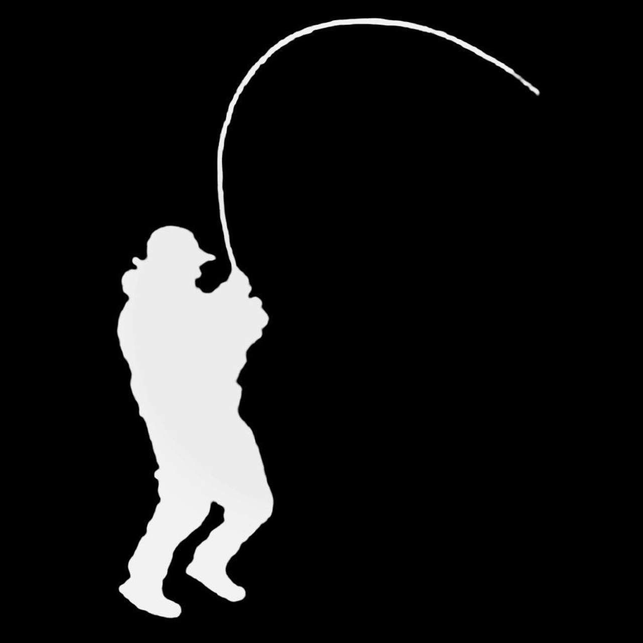 Fisherman Silhouette Style 2 Decal Sticker