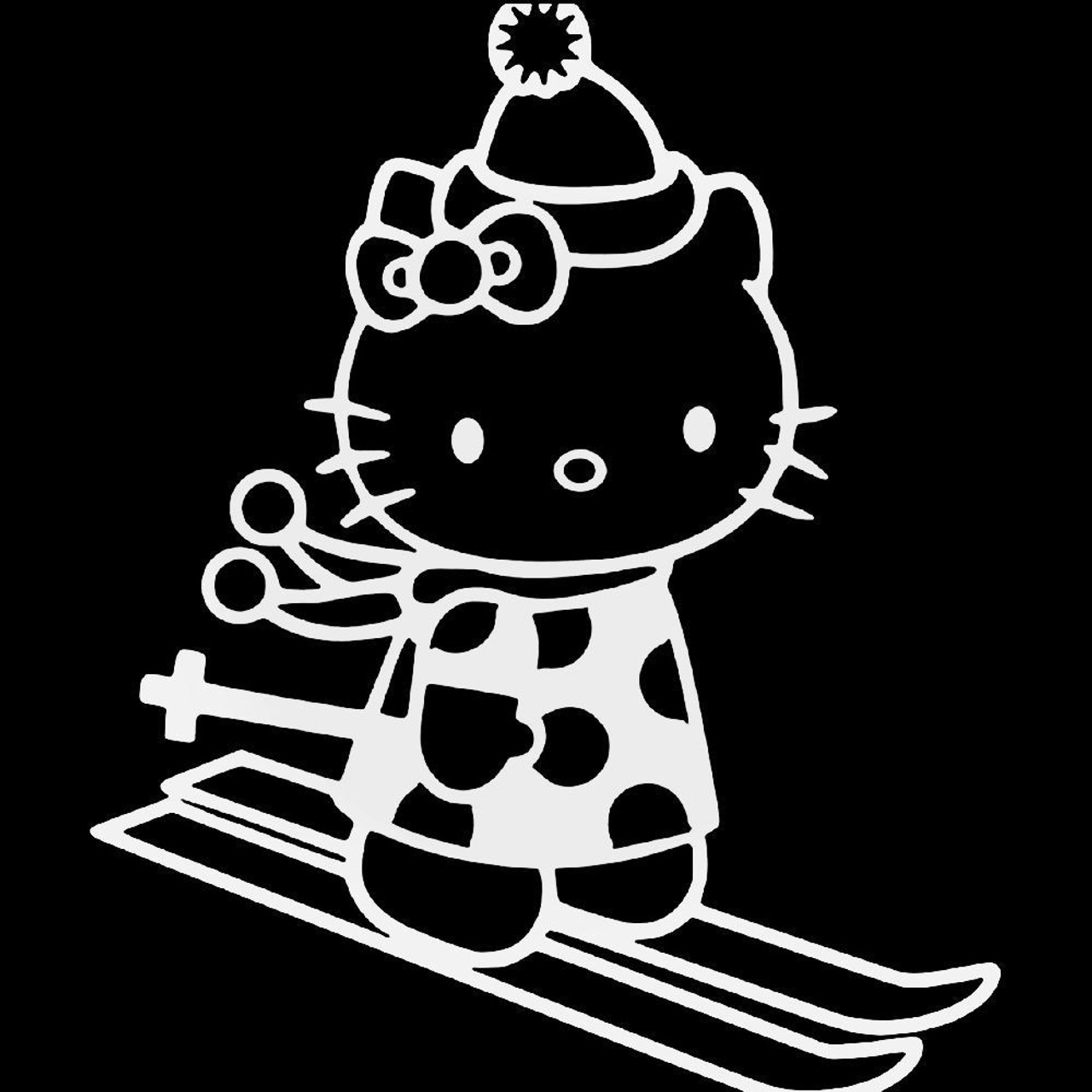Hello Kitty Skiing 19 Decal Sticker