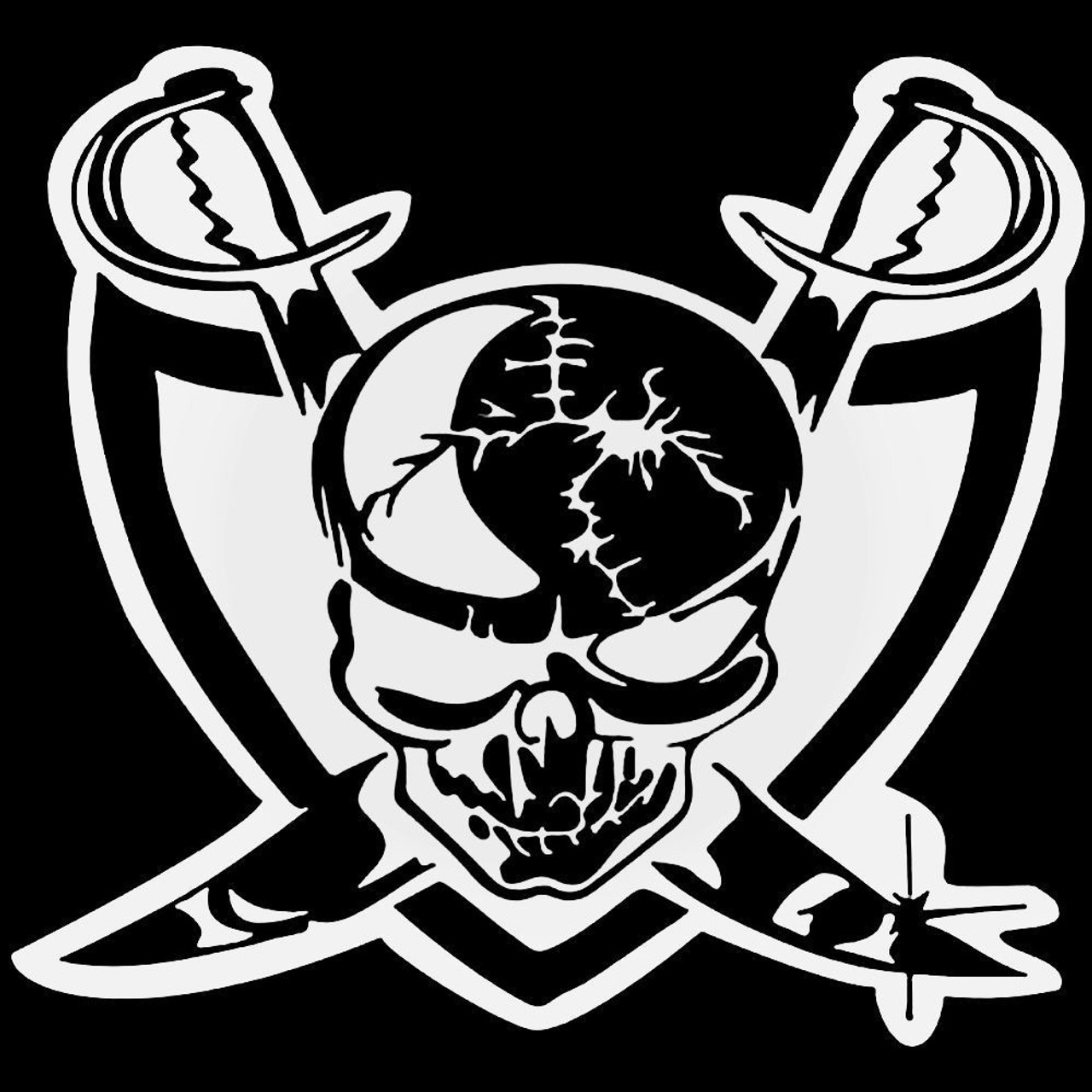 raiders skull decal