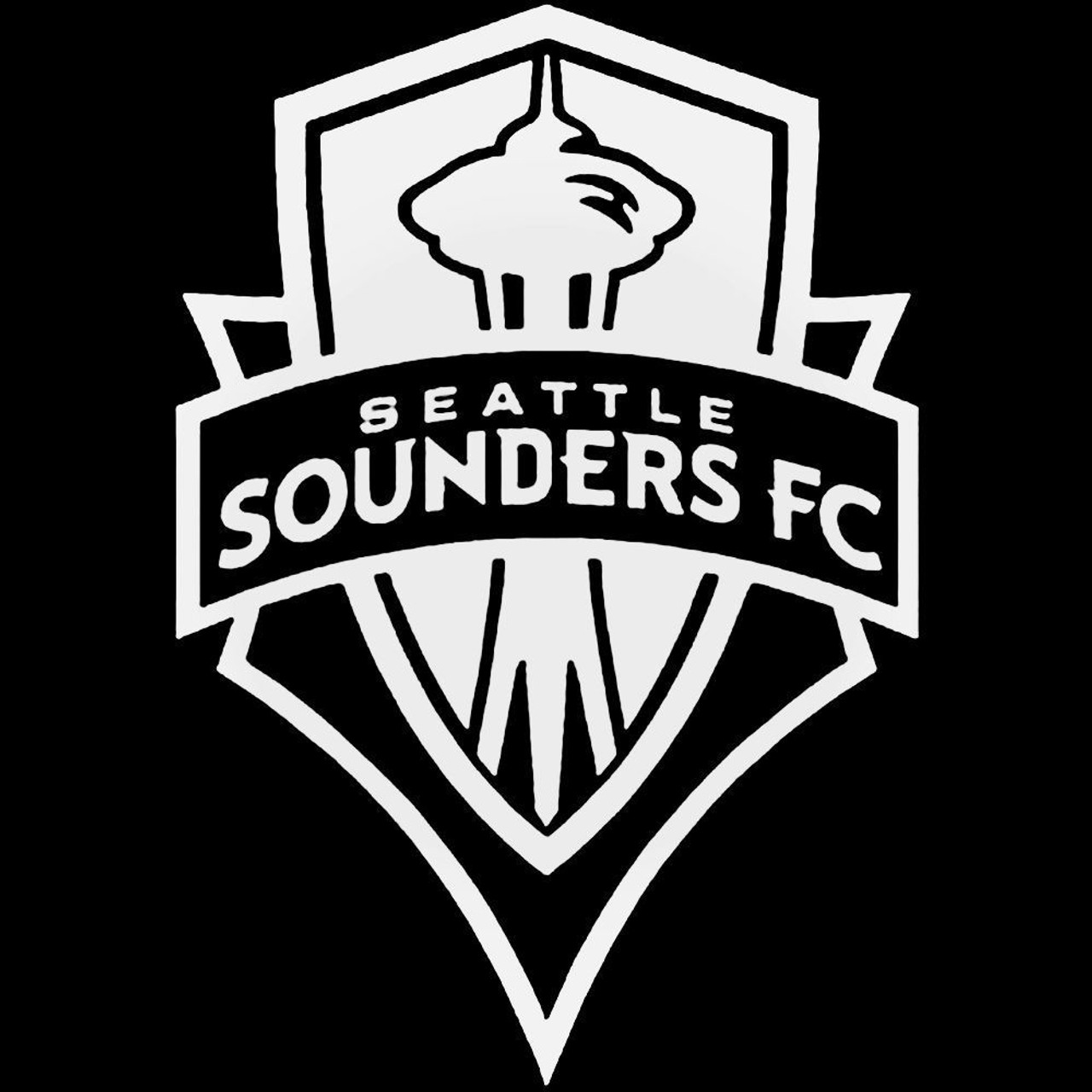 Seattle Sounders #3 MLS Team Logo 1 Color Vinyl Decal Sticker Car Window Wall 