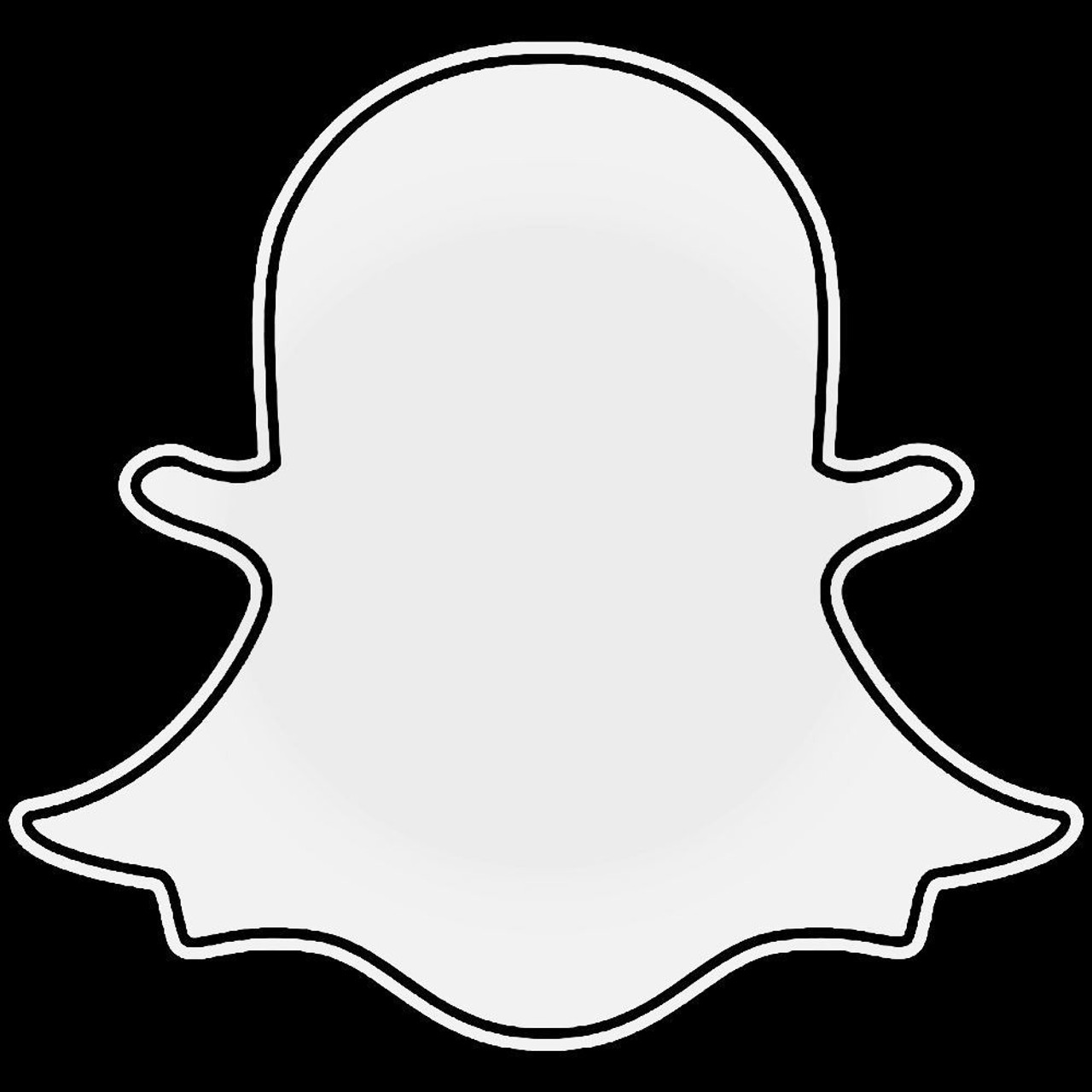 black and white snapchat logo