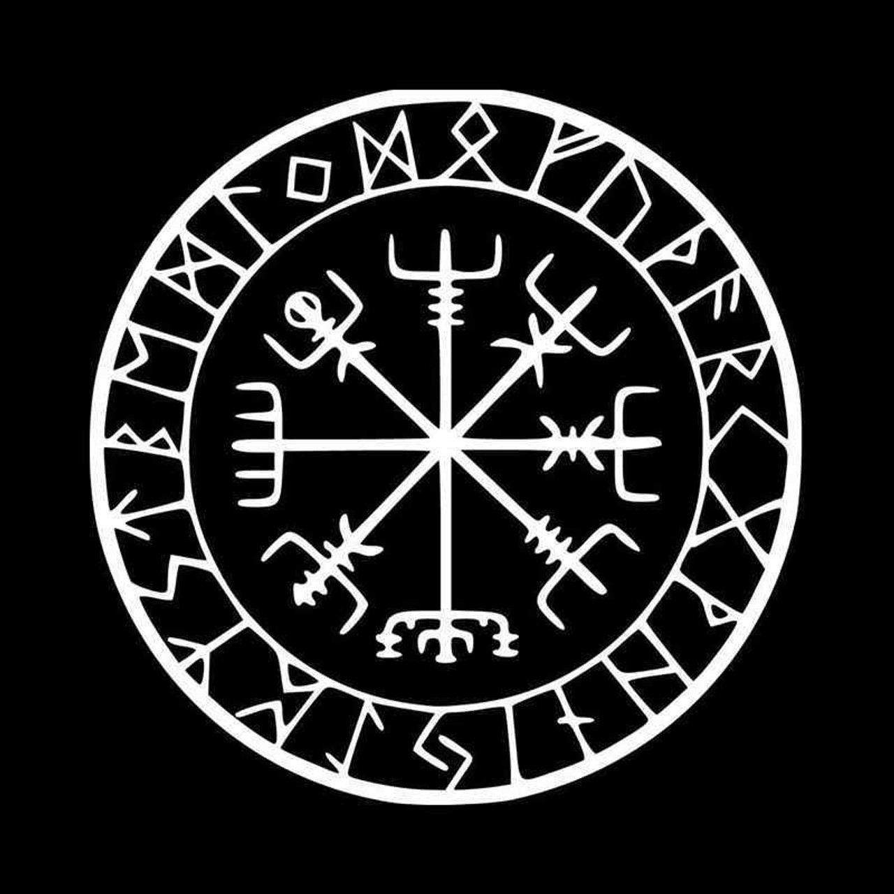 Viking Protection Runes Vegvisir Compass Meval Vinyl Decal Sticker