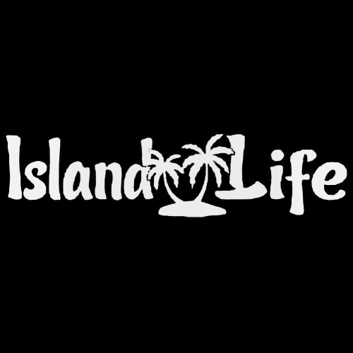 Bright Island Life With Palm Trees For Vinyl Decal Sticker