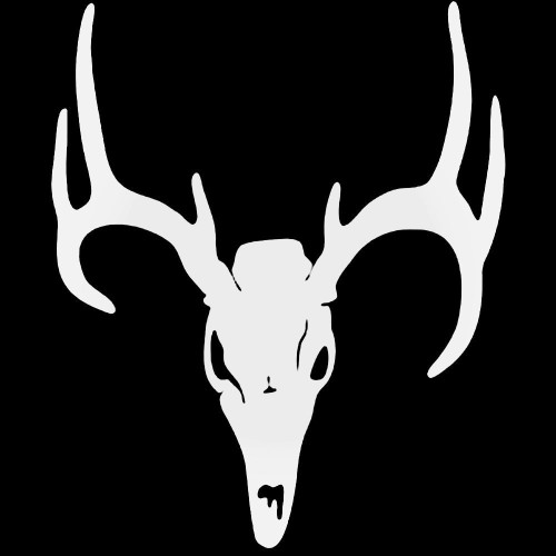 Buck Antlers Skull Style 6 Decal
