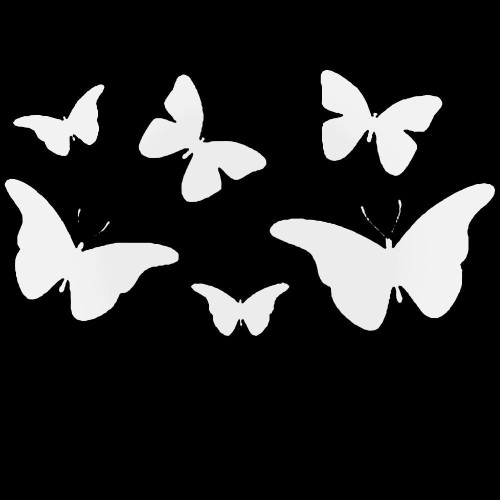 Butterfly Set For Interior Design 6 Pcs. Iv Decal Sticker