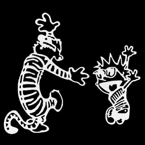 Calvin And Hobbes Jump Decal Sticker