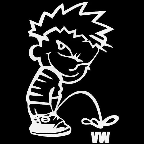 Calvin Pisses Vw Volkswagen Humorous Decal Sticker
