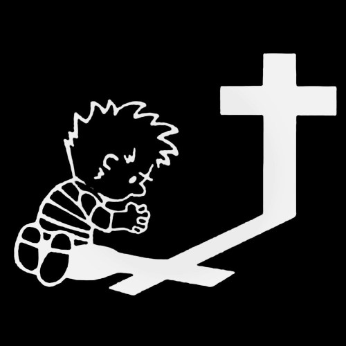 Calvin Praying Vinyl Decal