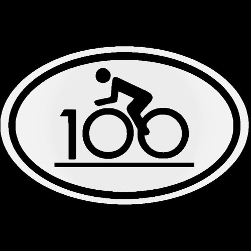 Century Ride Bike Race 100 Club Fitness Vinyl Decal Sticker
