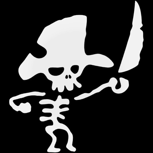Cute Pirate Skull Decal Sticker