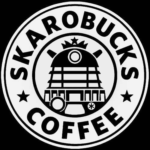 Doctor Who Skarobucks Coffee Sticker