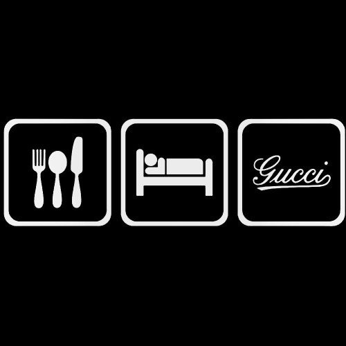 Eat Sleep Fiat 500 Gucci Decal Sticker