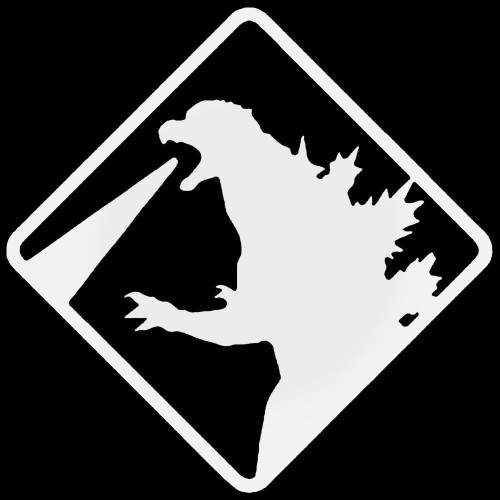 Godzilla Beware Of Godzilla Vinyl Decal Sticker