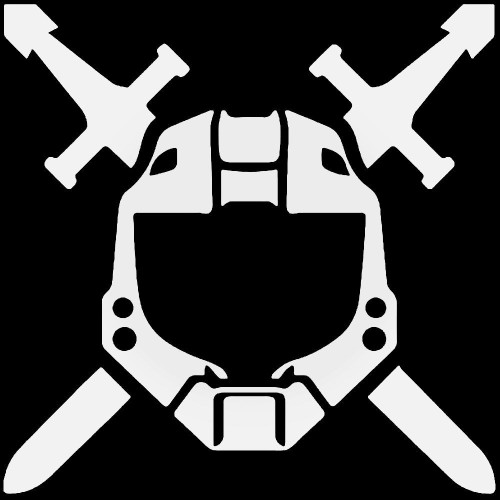 Halo Span Helmet Swords Gaming Sticker