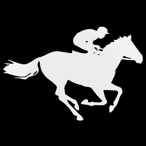 Horse Racing Silhouette Style 1 Decal Sticker