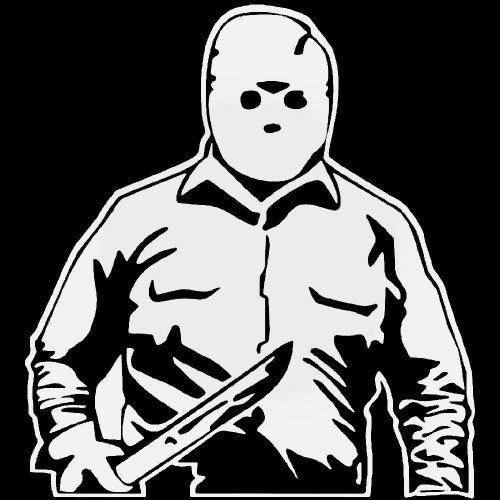 Jason Friday 13th Hockey Mask Vinyl Decal Sticker
