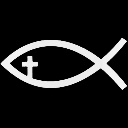 Jesus Fish Christian Cross Decal Sticker