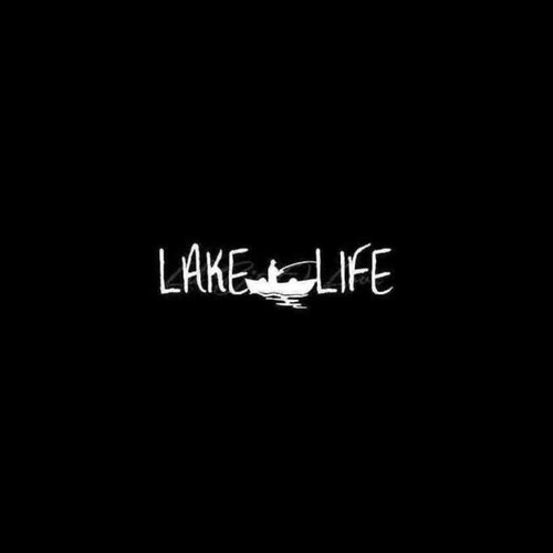 Lake Life With Boat Fishing Fish Vinyl Decal Sticker