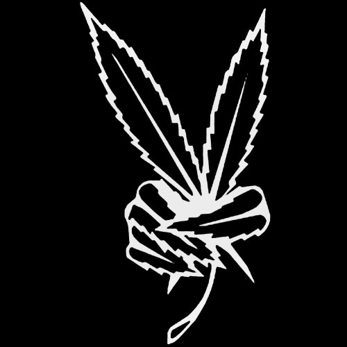 Marijuana Peace Symbol Decal
