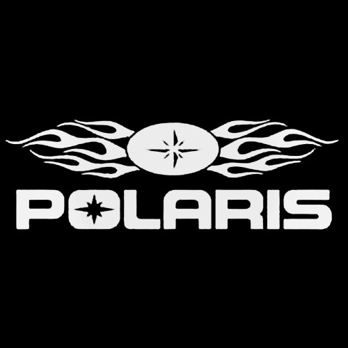Atv Polaris With Flames Decal Sticker