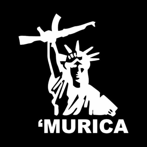 Murica Americans Statue Of Liberty Assault Rifle Vinyl Decal Sticker