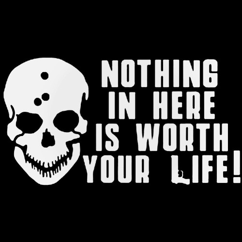 Nothing In Here Is Worth Your Life Decal Sticker
