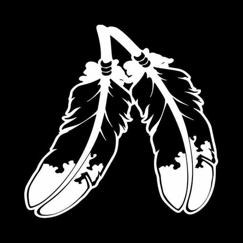 Pair Of Native American Feathers Vinyl Decal Sticker