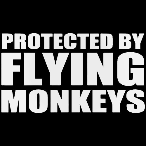Protected By Flying Monkeys Vinyl Decal Sticker
