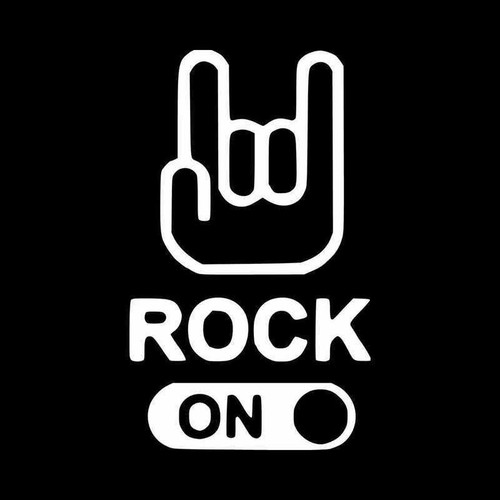 Rock On Button Vinyl Decal Sticker