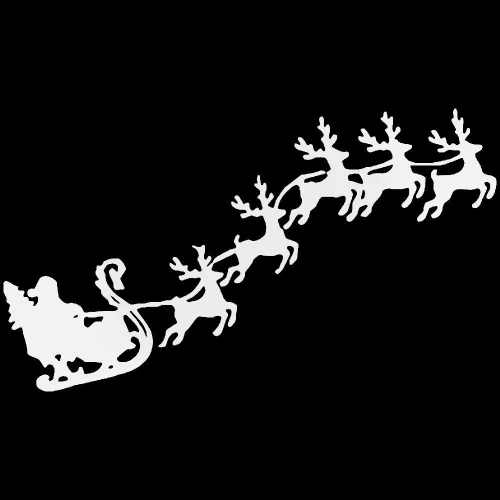 Santa Reindeer Vinyl Decal Sticker