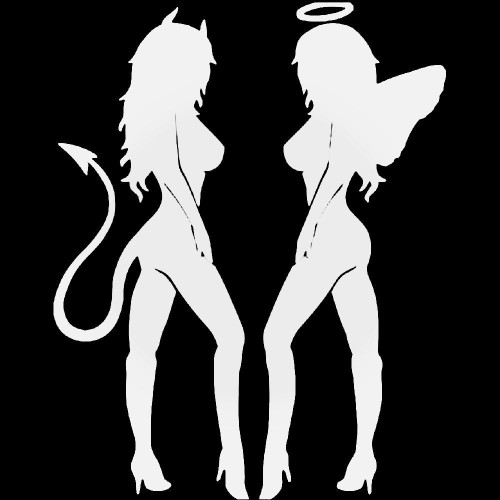 Sexy Angel Devil Girl Symbol 2 Vinyl Decal Sticker