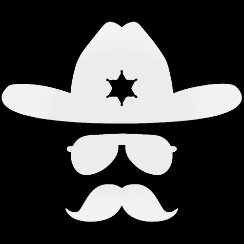 Sheriff Hat Mustache Sunglasses Vinyl Decal Sticker