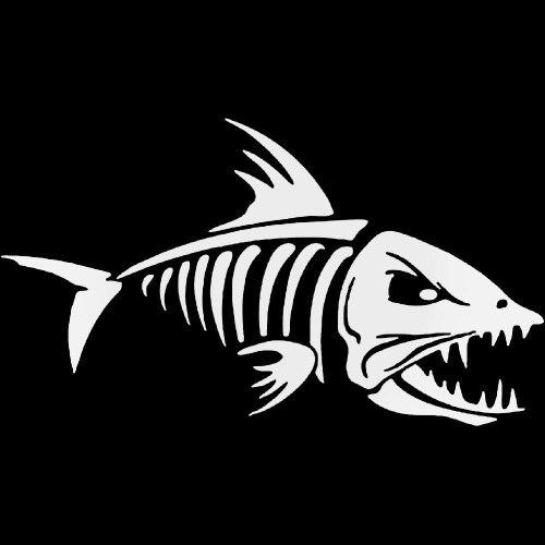 Red Drum Skeleton Decal Sticker