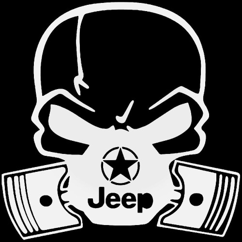 Skull Piston Gas Mask Jeep Vinyl Decal Sticker