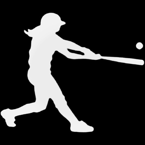 Softball Batter Girl Decal Sticker