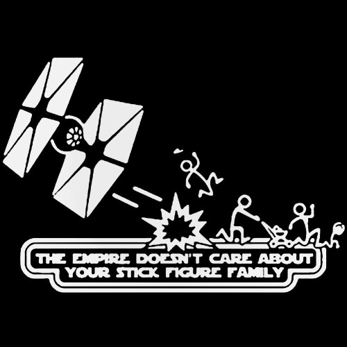 Star Wars The Empire Doesnt Care Stick Figure Family Decal Sticker