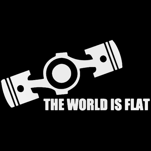 The World Is Flat Engine Vinyl Decal Sticker