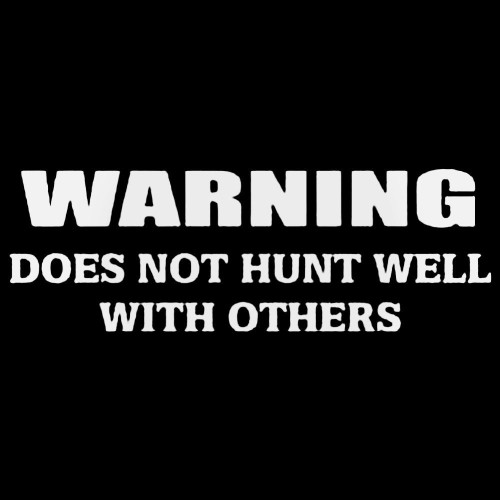 Warning Does Not Hunt Well With Others Decal Sticker