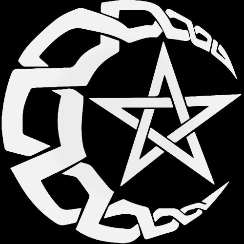 Wiccan Celestial Moon Pentagram Vinyl Decal Sticker