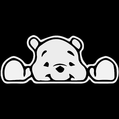 Winnie Pooh Bear Peeking Decal Sticker