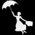 Mary Poppins Flying Umbrella Decal Sticker
