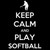 Saying Keep Calm And Play Softball Decal Sticker