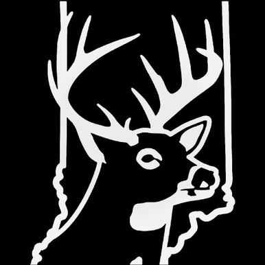 Indiana State Deer Buck Hunting Vinyl Decal Sticker